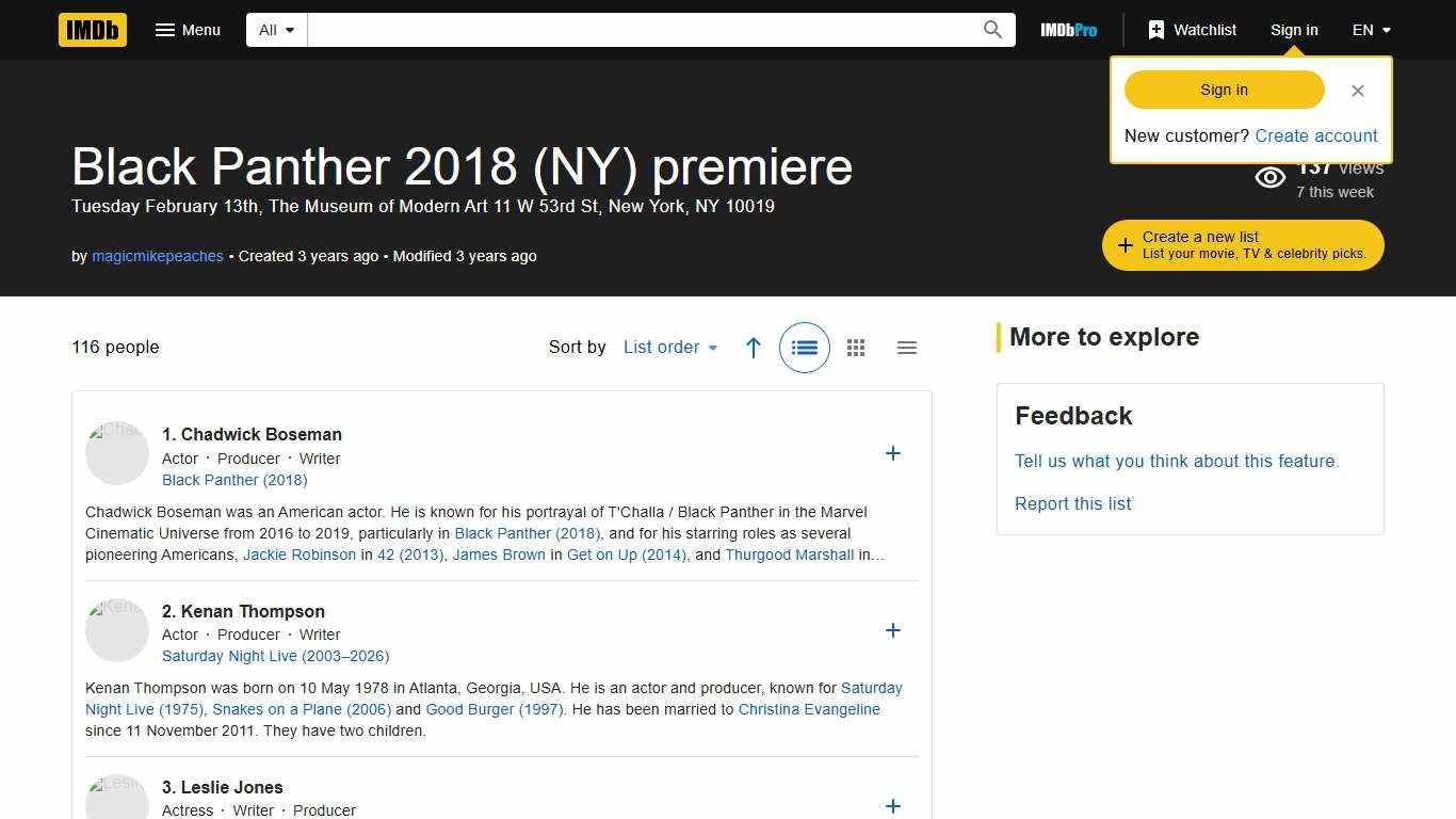 Black Panther 2018 (NY) premiere